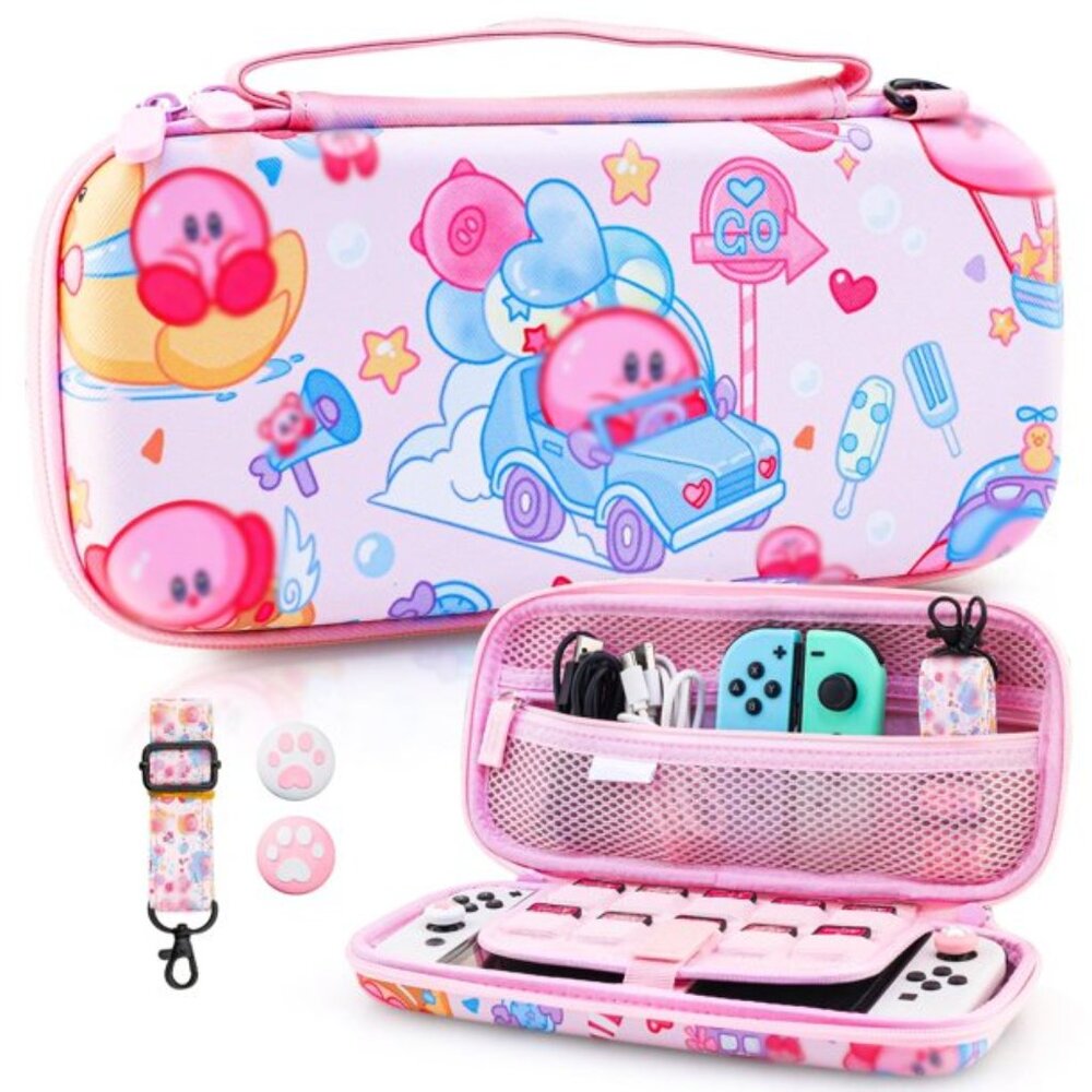 NWOT FANPL Kirby Bubble Star Carrying Case for Switch